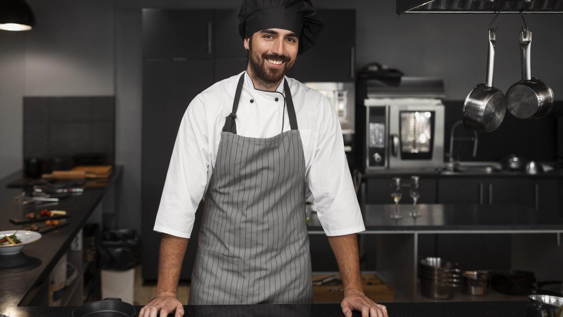 Abbigliamento da cucina: giacche da chef a manica corta e tessuti traspiranti